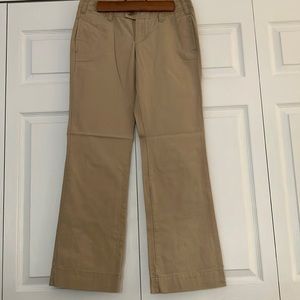 Khaki straight leg pant, size 4